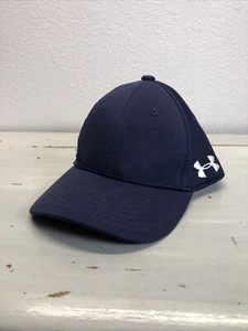 Gorra de béisbol Under Armour Youth S/M azul blanco ajustada flexible logotipo grande - Imagen 1 de 6