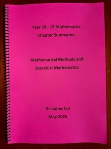 Year 10 - 12 Mathematics Chapter Summaries - Picture 1 of 6