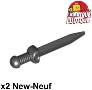 Lego 2x minifig arme weapon épée sword Roman Gladius glaive noir/black 18034 NEW - Picture 1 of 1