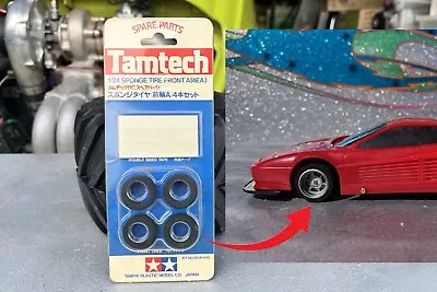 Tamiya Tamtech RC 1:24 Front Sponge Tires A w/ Tape #2608 450 FACTORY SEALED NEW - Image 1 of 4