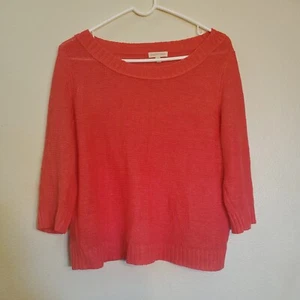 Eileen Fisher Coral Pullover Sweater Size Medium 100% Linen - Picture 1 of 10