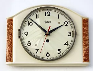 Vintage 26cm Garant Wall Clock - Ceramic Retro Atomic Mid Century White German - Picture 1 of 4