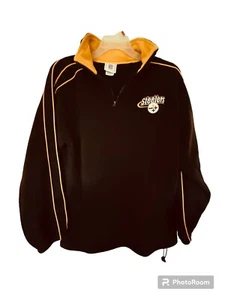 Pittsburgh Steelers Jacket Mens Med Black Yellow Fleece NFL - Picture 1 of 8