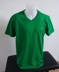 LACOSTE Herren T-Shirt basic green grasgrün mit V-Ausschnitt Size 4 Größe M Neu - Bild 1 von 10