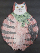 The Cellar Hand Made & Painted in Italy Ceramic Wall Hanging Cat Trivet - 1995