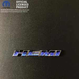 Dodge HEMI Fender Emblem Insert Overlay Decal L&R BLUE FIRE FLAMES Fits 11-20 - Picture 1 of 6