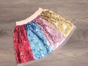 EUC Mini Boden girls size 9-10 rainbow sequin skirt SUPER FUN - Picture 1 of 3