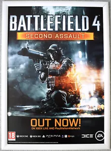 Battlefield 4 Second Assault RARE PS4 PC XBOX ONE 42cm x 59cm Promotional Poster - Picture 1 of 1