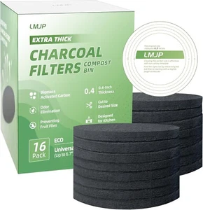 6.7 Inch Charcoal Filters for 16 Pack Kitchen Countertop Compost Bins - Extra... - Picture 1 of 9