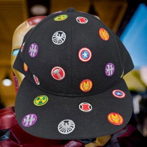 Iron Man 3 Hat Marvel One Size Acrylic Wool Blend Black Embroidered Patch CAP - Picture 1 of 5