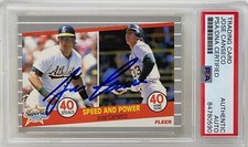 Jose Canseco Signed 1989 Fleer Oakland Athletics A's MLB Baseball Card #628 PSA