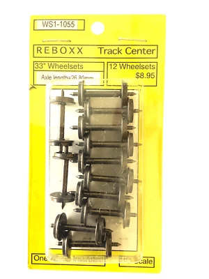 ReBoxx-1 33" HO Semi-scale wheels sets, 1.055" Axle Length, 12/ Pkg, NMRA RP-25 - Image 1 of 2