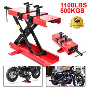 Heavy Duty 500kg Motorcycle Motor Bike Vehicle Stand Scissor Lift Jack Workshop - Picture 1 of 12