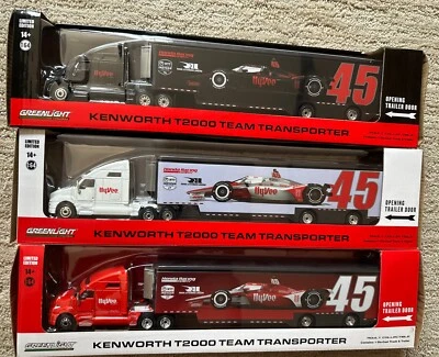 INDYCAR Kenworth T2000 RL INDY Transporter Trio 红色 白色 黑色 #45 HyVee 1/64 — 第 1/4 张图片