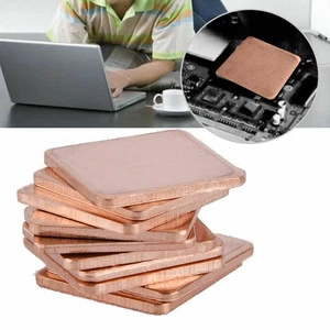 10 Pieces Thick Copper Hearsinks Cooling Copper Pad Shim laptop CPU 15*15*1mm E - Afbeelding 1 van 11