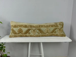 LONG BOLSTER PILLOW TURKISH RUG PILLOW LONG BED PILLOW LONG LUMBAR PILLOW DECOR - Picture 1 of 11