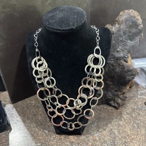 "Collar babero modernista plata de ley 925 cadena de 3 hilos KA 1772 19,5"" largo (g)" - Imagen 1 de 6