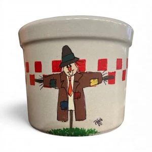 Rossville Pottery Ohio 1pt Crock Scarecrow handbemalt 2002 - Bild 1 von 13
