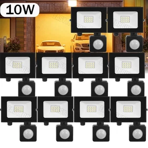10X 10W LED Inundador con Detector de Movimiento Faro Exterior Foco Lámpara IP66 - Imagen 1 de 11