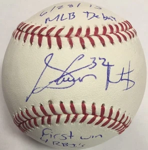 STEVEN MATZ SIGNED RAWLINGS OMLB BASEBALL NEW YORK METS STAT BALL SUPER RARE - Picture 1 of 3