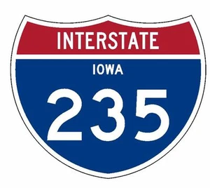 Interstate 235 Sticker R2016 Iowa Highway Sign Road Sign - Picture 1 of 1