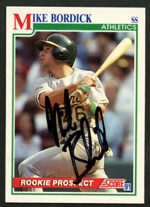 Mike Bordick #339 signed autograph auto 1991 Score Baseball Trading Card
