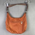 Baggallini Shoulder Orange Nylon Bag Purse Travel Pockets Zip Top Close Leather