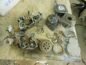 1973 1975 Suzuki TS 125 motorcycle engine parts 73 74 75 crank case gears clutch - Picture 1 of 8
