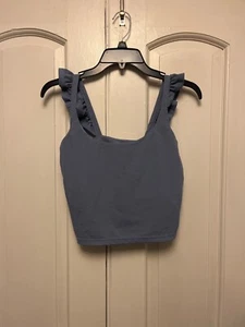 Neu Blogilates Damen Rüschen Tank Top Sport BH Activewear blau grau Gr. M - Bild 1 von 3