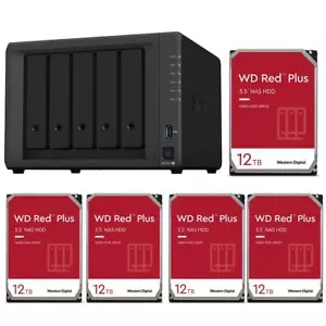 Synology DiskStation DS1522+ 5-Bay NAS Enclosure w/5x Red Plus 12TB Internal HDD - Picture 1 of 8