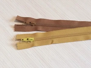 YKK Zip, 7" (17.8cm) Closed End - Brown Zip or Mustard Yellow Zip - Picture 1 of 6