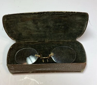 Vintage Sta-Best 12kt G.F. Nosepiece Frameless Spectacles Eye Glasses Foto 1 de 4