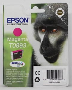 CARTUCHO TINTA EPSON MAGENTA T0893 ROJO STYLUS - NUEVO ORIGINAL - Bild 1 von 1