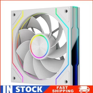 12cm Computer Chassis Fan ARGB 4 Pin PWM Quiet Cooling Fan (White Negative) - Afbeelding 1 van 10