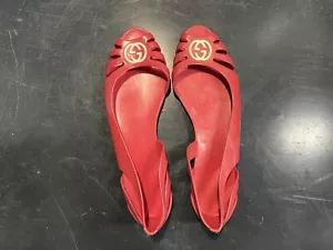 Gucci Pink Jelly Interlocking GG Marola Jelly Ballet Flats Size 41. Authentic. - Picture 1 of 7