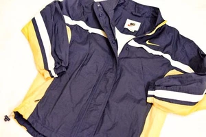 Vintage Nike Yellow, Navy, And White Windbreaker Classic Air Flight Swoosh - Picture 1 of 11