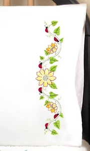 Stamped Embroidery ~ Design Works Sunflowers Pillowcases #T232262 - Picture 1 of 5