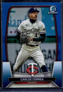 2023 Bowman Chrome #85 Carlos Correa Blue Refractor #/150 - Picture 1 of 2