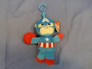 "Captain America" Kunststoff Schlüsselclip 4 Zoll TY Marvel Beanie Neu Superheld 2024 - Bild 1 von 8