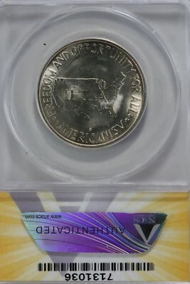 1954-S  .50   ANACS  MS 65  WASHINGTON-CARVER    Classic Silver Commemorative   - Image 1 of 2