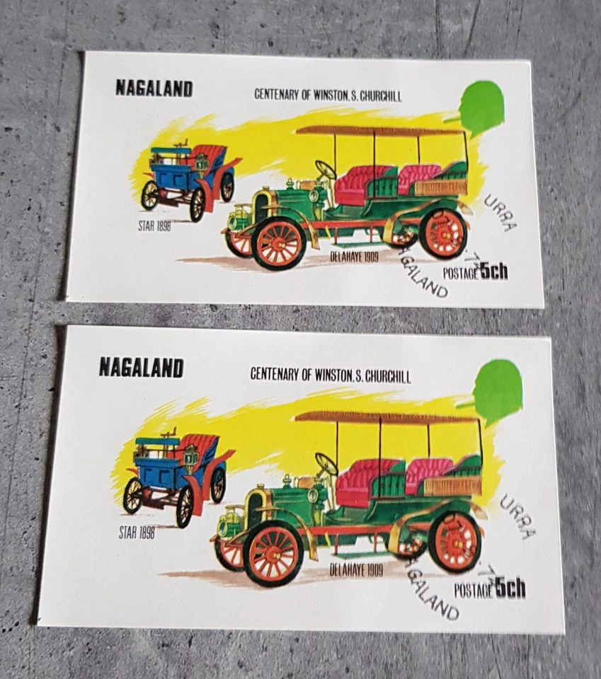 BLOCO NAGALAND CENTENÁRIO DE WINSTON CHURCHILL IMPERFURADO USADO - Imagem 1 de 1