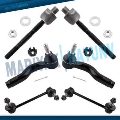 6PCS Inner Outer Tie Rod Set & Front Sway Bar End Links For 2003-2008 Mazda 6 - Image 1 of 4
