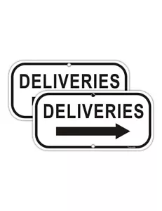 2pack Deliveries With Arrow Right Deliveries Sign 12x6 Rust Free 40mil Aluminu - Picture 1 of 5