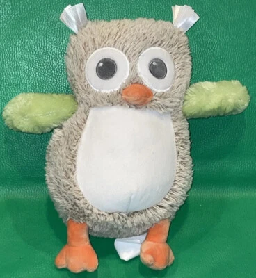 Mantas y más allá marrón verde naranja y blanco felpa búho sonajero juguete para bebé Foto 1 de 4