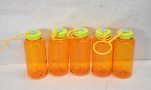 5 Pack Nalgene 32 oz Wide Mouth Clementine Orange Sustain Water Bottle New