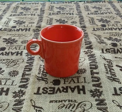 tom & jerry RING COFFEE MUG poppy orange FIESTA WARE 10 OZ