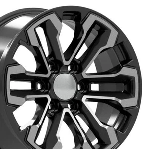 18x8.5 Machined Black 5905 Wheel fits Chevy Silverado Tahoe Suburban - Picture 1 of 5