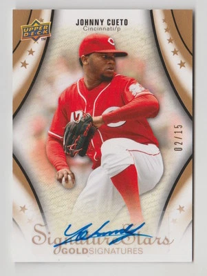 2009 UPPER DECK SIGNATURE STARS JOHNNY CUETO AUTO AUTOGRAPH 2/15 CARD #62 - Image 1 of 2