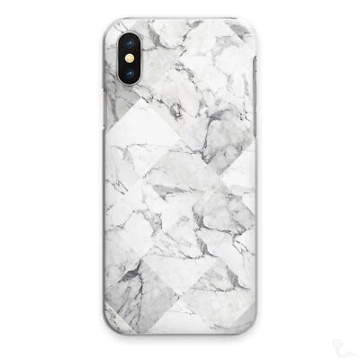 GREY MARBLE PHONE CASE WHITE DIAMOND TILE HARD COVER FOR APPLE SAMSUNG HUAWEI.. - Image 1 of 4