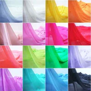 Sheer Poly Crepe Chiffon Fabric Semi-Transparent  Drape Dress Craft Material 44" - Picture 1 of 181